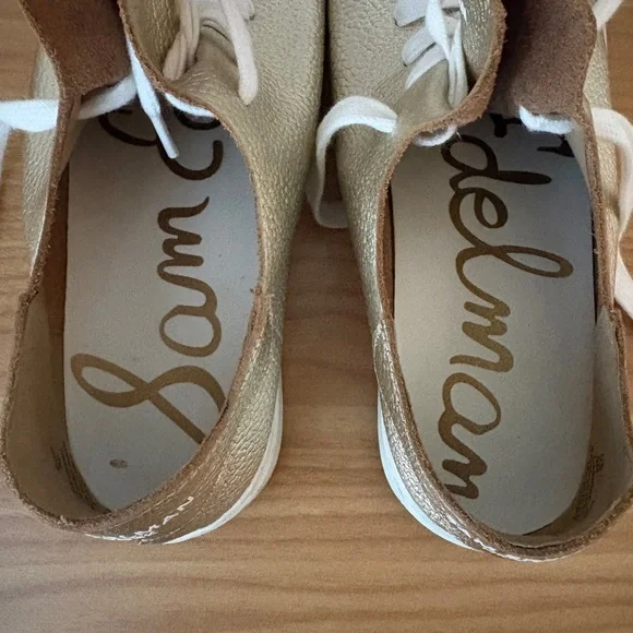 Sam Edelman Metallic Gold Textured Sneakers - Picture 7 of 7